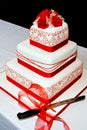 Wedding Cake red roses Royalty Free Stock Photo