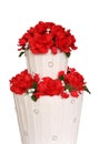 Wedding Cake with Red Roses Royalty Free Stock Photo