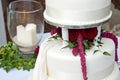 Wedding cake and remembrance candle Royalty Free Stock Photo