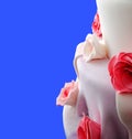 Wedding cake with roses Royalty Free Stock Photo