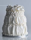 Wedding cake sweet vanilla and strawberry celebration cake Royalty Free Stock Photo