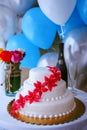 Wedding cake table arrangement Royalty Free Stock Photo