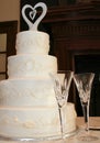 Wedding Cake and Toasters Royalty Free Stock Photo