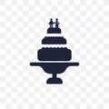 Wedding cake transparent icon. Wedding cake symbol design from W