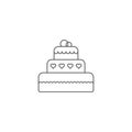 Wedding cake vector icon symbol food isolated on white background Royalty Free Stock Photo