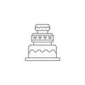 Wedding cake vector icon symbol food isolated on white background Royalty Free Stock Photo