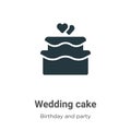 Wedding cake vector icon on white background. Flat vector wedding cake icon symbol sign from modern birthday and party collection Royalty Free Stock Photo