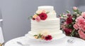 wedding cake on white background, sweet cake on white, delicious wedding cake Royalty Free Stock Photo