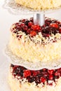 Wedding cake white chocolate and red berries