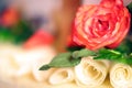 Wedding cake with white chocolate rose and spirals