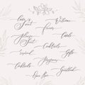 Wedding calligraphic inscriptions - welcome,open bar, please seat, reserved, gifts, cards, programs