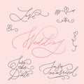 Wedding Calligraphic Letterings Set Royalty Free Stock Photo
