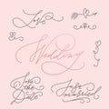 Wedding Calligraphic Letterings Set