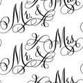 Wedding calligraphy seamless pattern