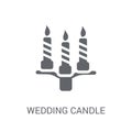 wedding Candle icon. Trendy wedding Candle logo concept on white