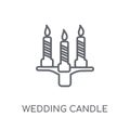 wedding Candle linear icon. Modern outline wedding Candle logo c