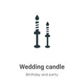 Wedding candle vector icon on white background. Flat vector wedding candle icon symbol sign from modern birthday and party
