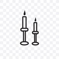 wedding Candle vector linear icon isolated on transparent background, wedding Candle transparency concept can be used for web and