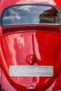 Vintage wedding car with just married sign and cans attached Royalty Free Stock Photo