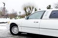 Wedding car with flowers. Royalty Free Stock Photo