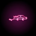 Wedding car neon icon. Simple thin line, outline vector of wedding icons for ui and ux, website or mobile application Royalty Free Stock Photo