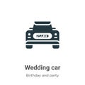 Wedding car vector icon on white background. Flat vector wedding car icon symbol sign from modern birthday and party collection Royalty Free Stock Photo