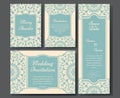 Wedding card collection with mandala. Template of invitation card. Decorative greeting invitaion design with vintage Islam, arabic