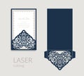 Cutout folding envelope for wedding invitation card