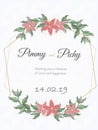 Wedding card or floral wedding invitation