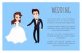 Wedding Card Happy Newlywed Couple Dance, Smiling