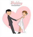 Wedding card. husband and wife holding hands Royalty Free Stock Photo
