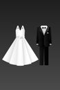 Wedding card illustration - clothes of the bride and groom - layered elements Royalty Free Stock Photo