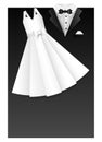 Wedding card illustration - clothes of the bride and groom - layered elements Royalty Free Stock Photo