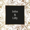 Wedding Card Illustration. John and Lilly Invitation in Vector. Bridal Shower Template