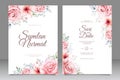 Wedding card invitation with beautiful flowers garden Royalty Free Stock Photo