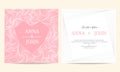 Wedding card - spiral line heart frame vintage vector template design