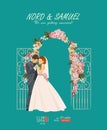 Wedding card in vintage style