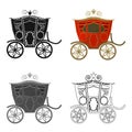 Wedding carriage. A carriage for the bride and groom.Wedding single icon in cartoon style vector symbol stock Royalty Free Stock Photo