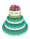 Wedding celebration cake with cupcakes Royalty Free Stock Photo