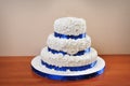 Wedding celebration cake with sugar flowers Royalty Free Stock Photo