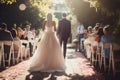 Wedding ceremony and celebration. Bride and groom Bride and Groom are walking away Royalty Free Stock Photo
