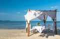 Wedding ceremony dining place on a tropical beach of Koh Samui