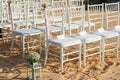 Wedding ceremony dining place on a tropical beach Royalty Free Stock Photo