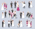 Wedding Isometric Icons Royalty Free Stock Photo