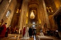 wedding ceremony in the orthodox cathedral of Mtskheta, Georgia Royalty Free Stock Photo