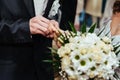 Wedding ceremony. Registry office. A newly-married Royalty Free Stock Photo