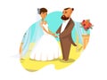 Wedding Ceremony Vector Poster, Postcard Concept