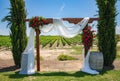 Wedding Ceremony by a Vineyard Royalty Free Stock Photo