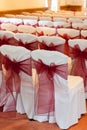 Wedding chair bows Royalty Free Stock Photo