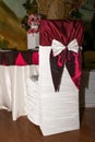 Wedding chair with ribbon Royalty Free Stock Photo